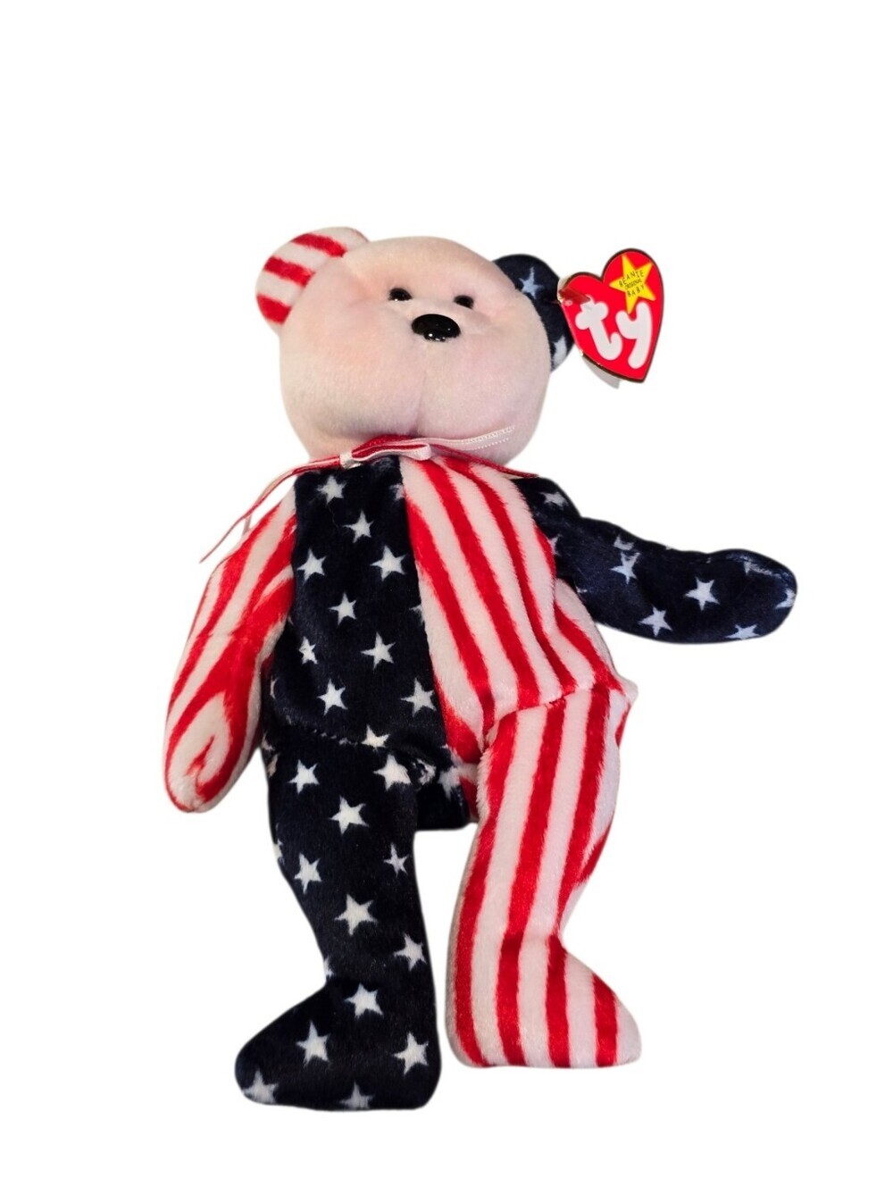 TY Spangle Bear Stars & Stripes Patriotic Beanie Baby - Picture 3 of 7